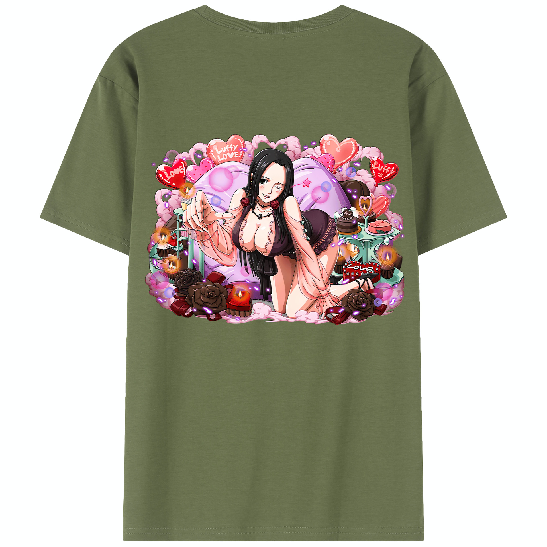 ワンピース ボア・ハンコック ONE PIECE Boa·Hancock 綿100％半袖Tシャツ（背面プリント）